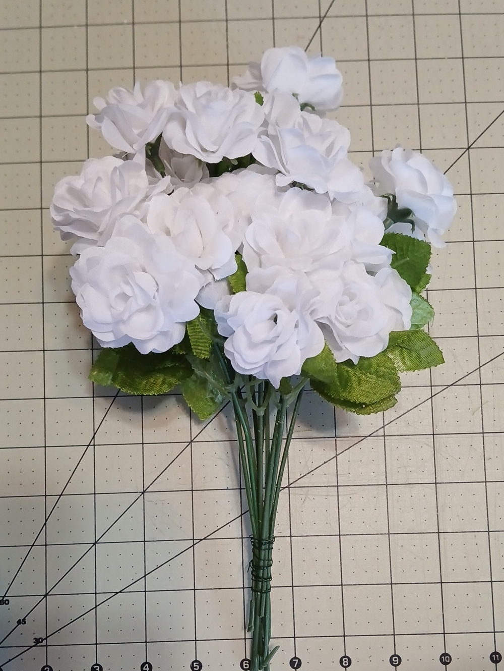 White Artificial Mini Rose Bouquet